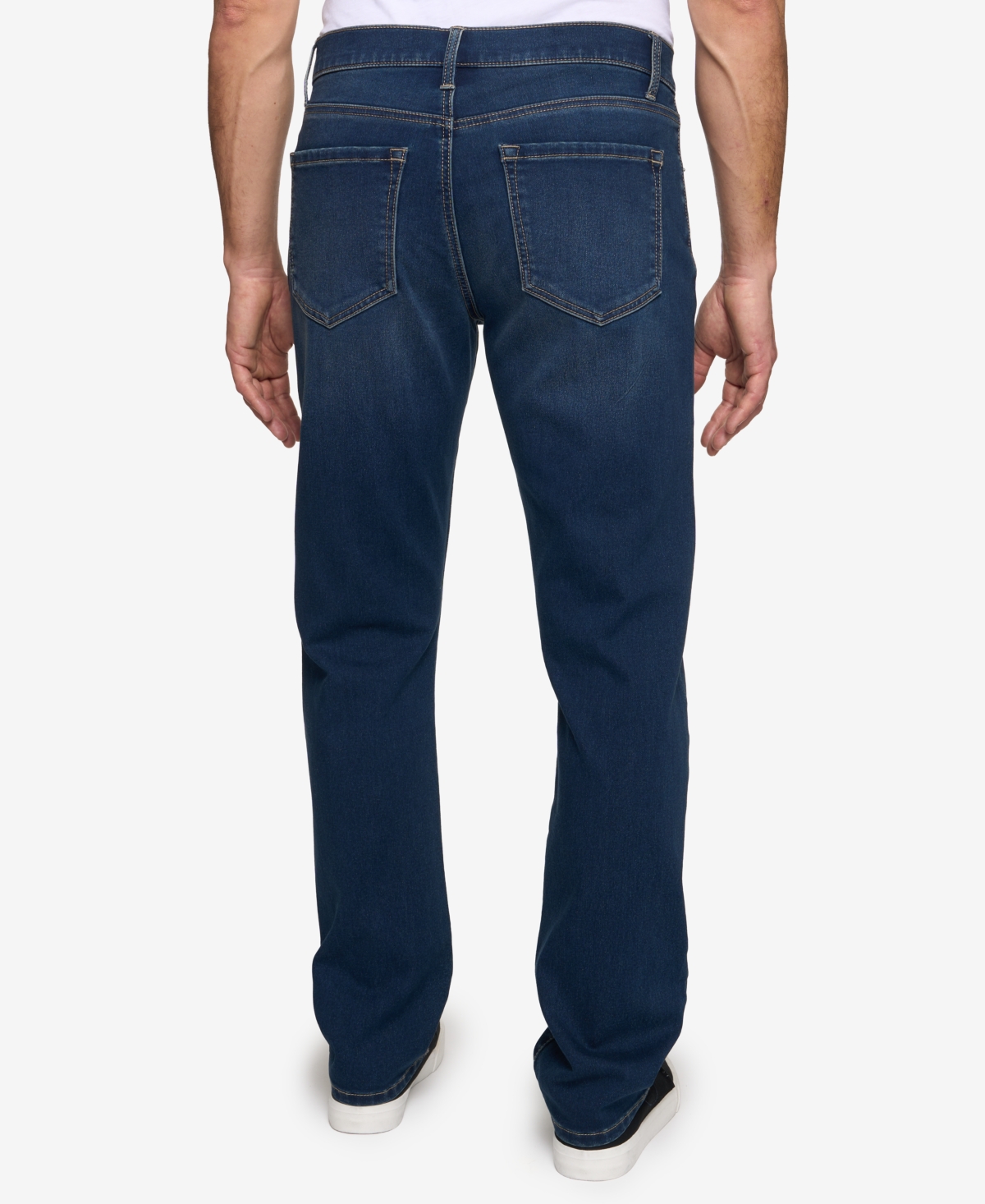 Lazer Men's Straight Fit 5-pocket Knit Jeans In Blue