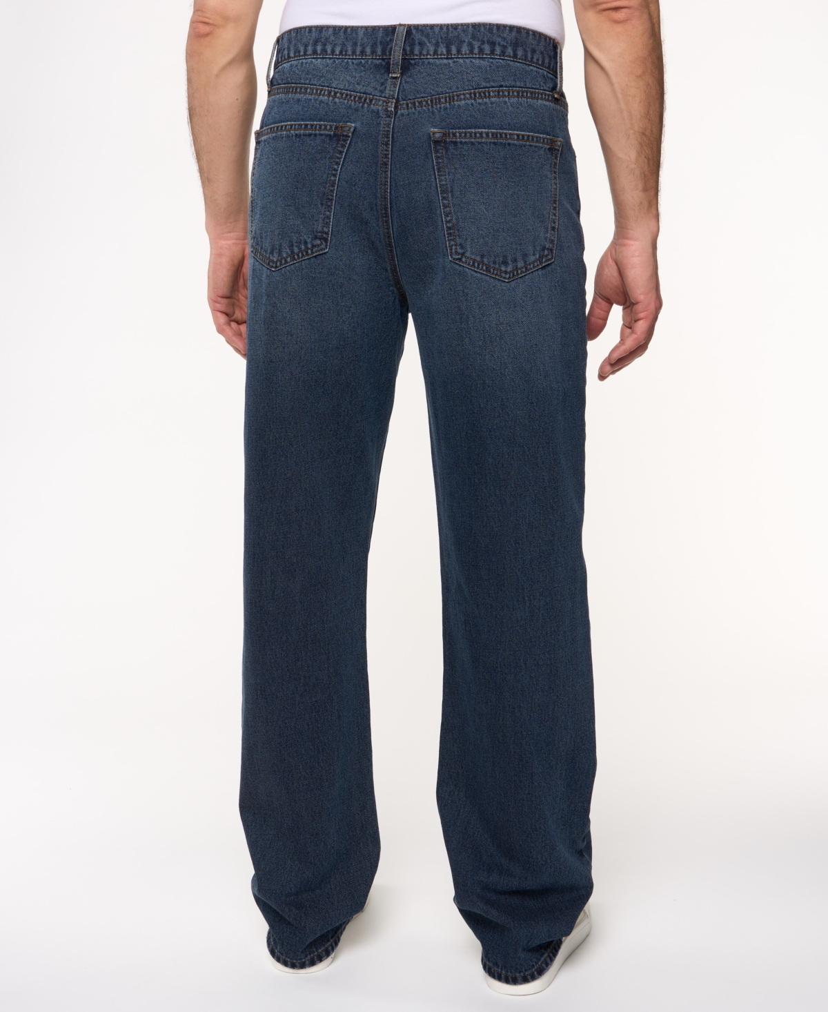 Lazer Men's Loose Fit 5-pocket Denim Jeans In Brown