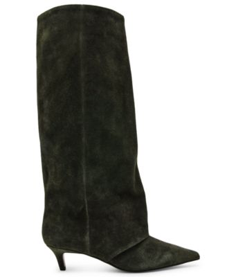 Women's Luca Wide-Calf Slouchy Kitten-Heel Dress Boots