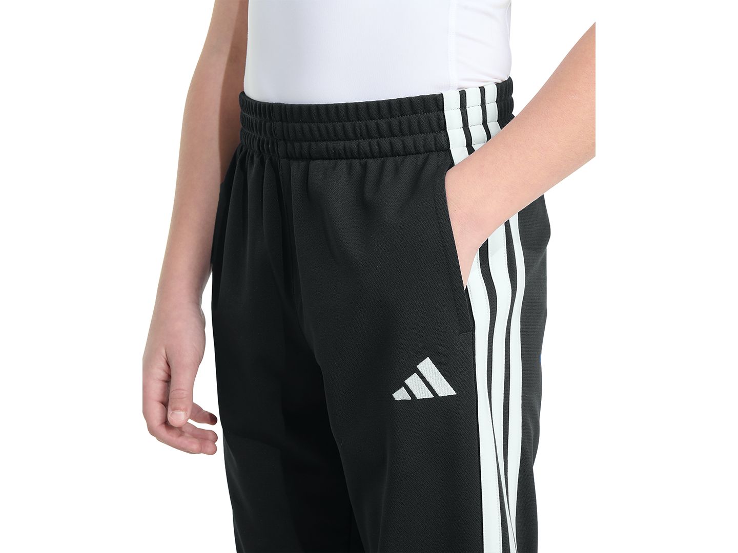 Детские спортивные брюки adidas со сборкой на поясе, цвет: Чёрный — фото 3