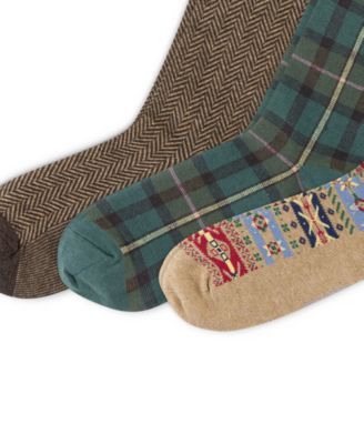 Men's 3-Pack Novelty Pattern Slack Socks