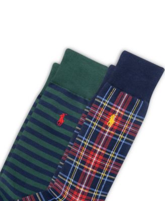 Men's 2-Pack Plaid and Stripe Socks