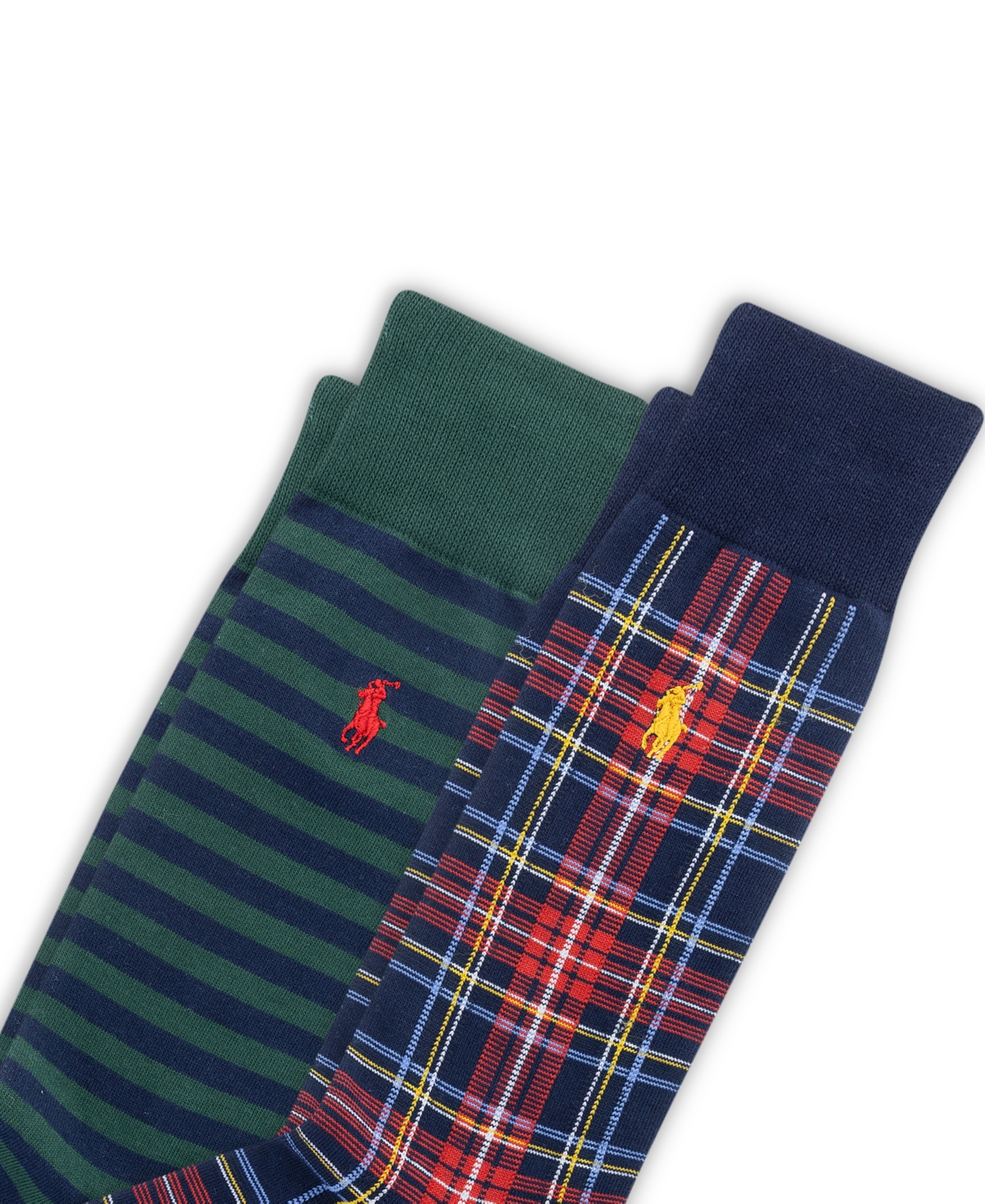 Polo Ralph Lauren Men's 2-pack Plaid And Stripe Socks In Multi