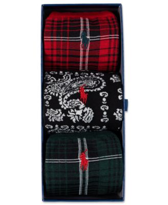 Men's 3-Pack Chopped Bandana And Plaid Socks Gift Box