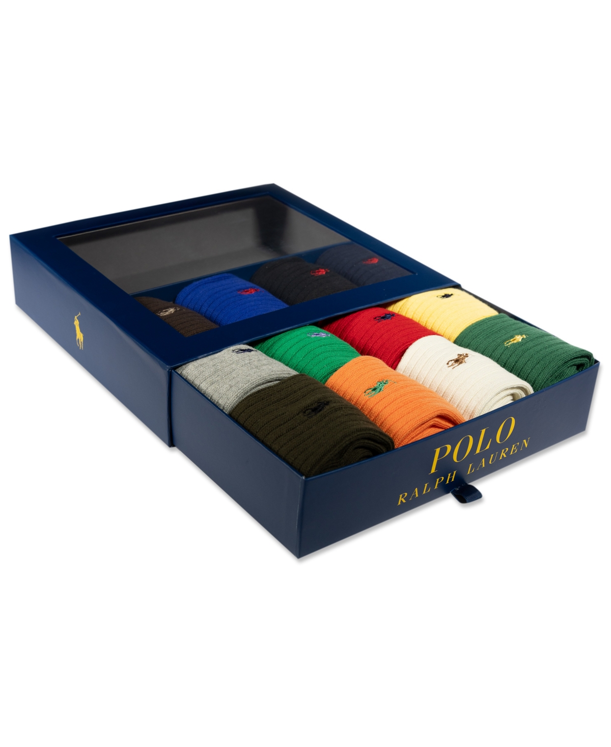 Polo Ralph Lauren Men's 12-pack Rib Crew Socks Gift Box In Multi