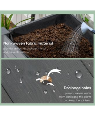 47" x 21" Raised Garden Bed, Elevated Wooden Planter Box,