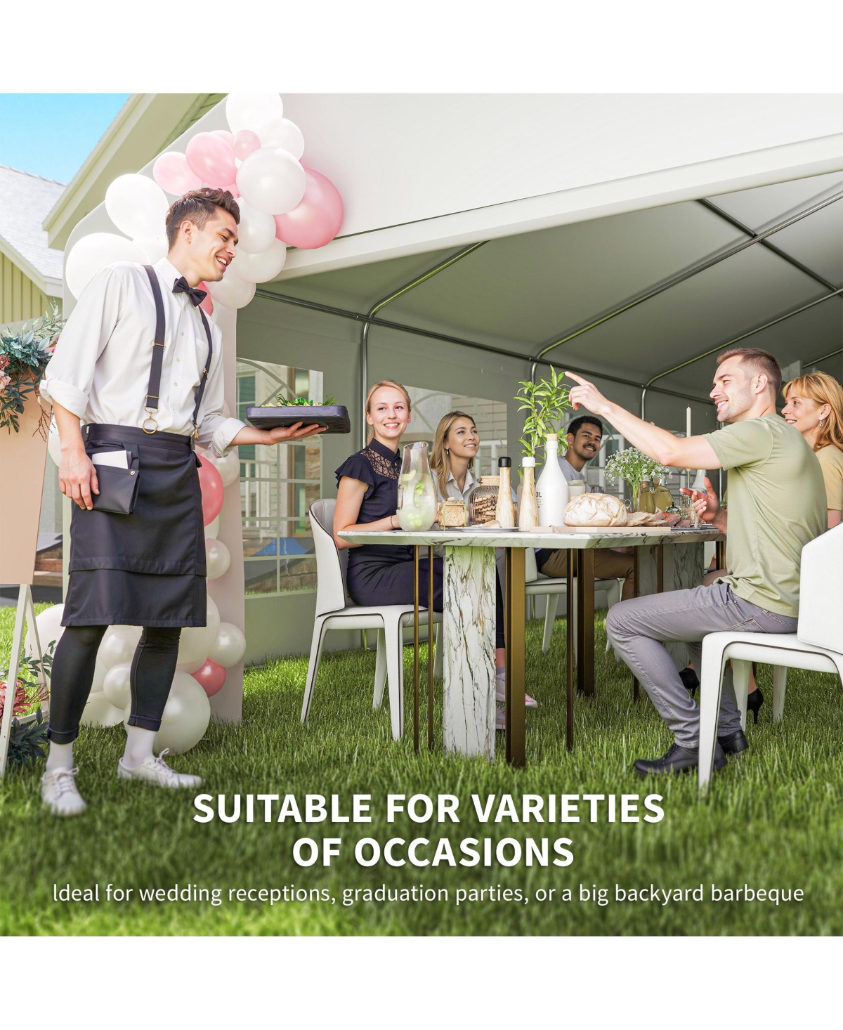 Outsunny 23' x 39' Heavy-duty Large Wedding Tent with Sidewalls,