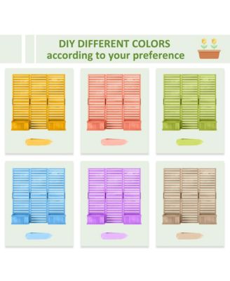 Freesding Outdoor Privacy Screen, 4 Self-Draining Planters,