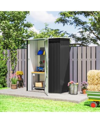 4.7' x 3' Metal Outdoor Storage Shed with Lockable Door