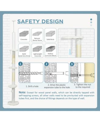 8.4' Floor to Ceiling Cat Tree, Adjustable Height,