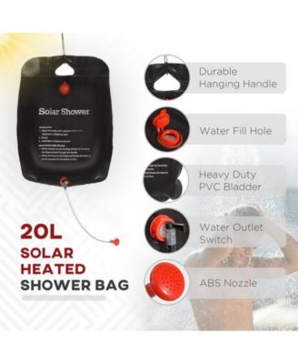 Two Room Pop Up Shower Tent w/ Shower Bag, Floor & Carry Bag,