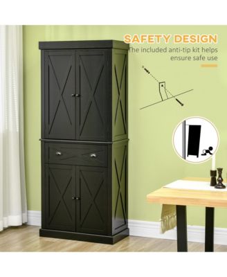 72" Kitchen Pantry Storage Cabinet with Adjustable Shelves