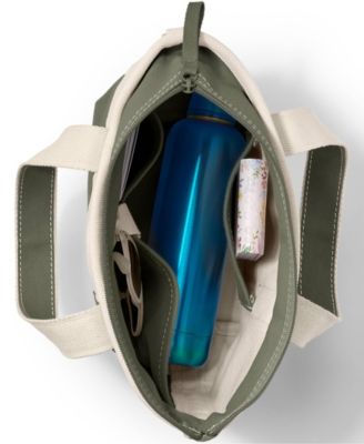 Small 3 Pocket Zip Top Canvas Tote Bag