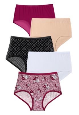 Women's Full Coverage Stretch Cotton Brief 5 Pack