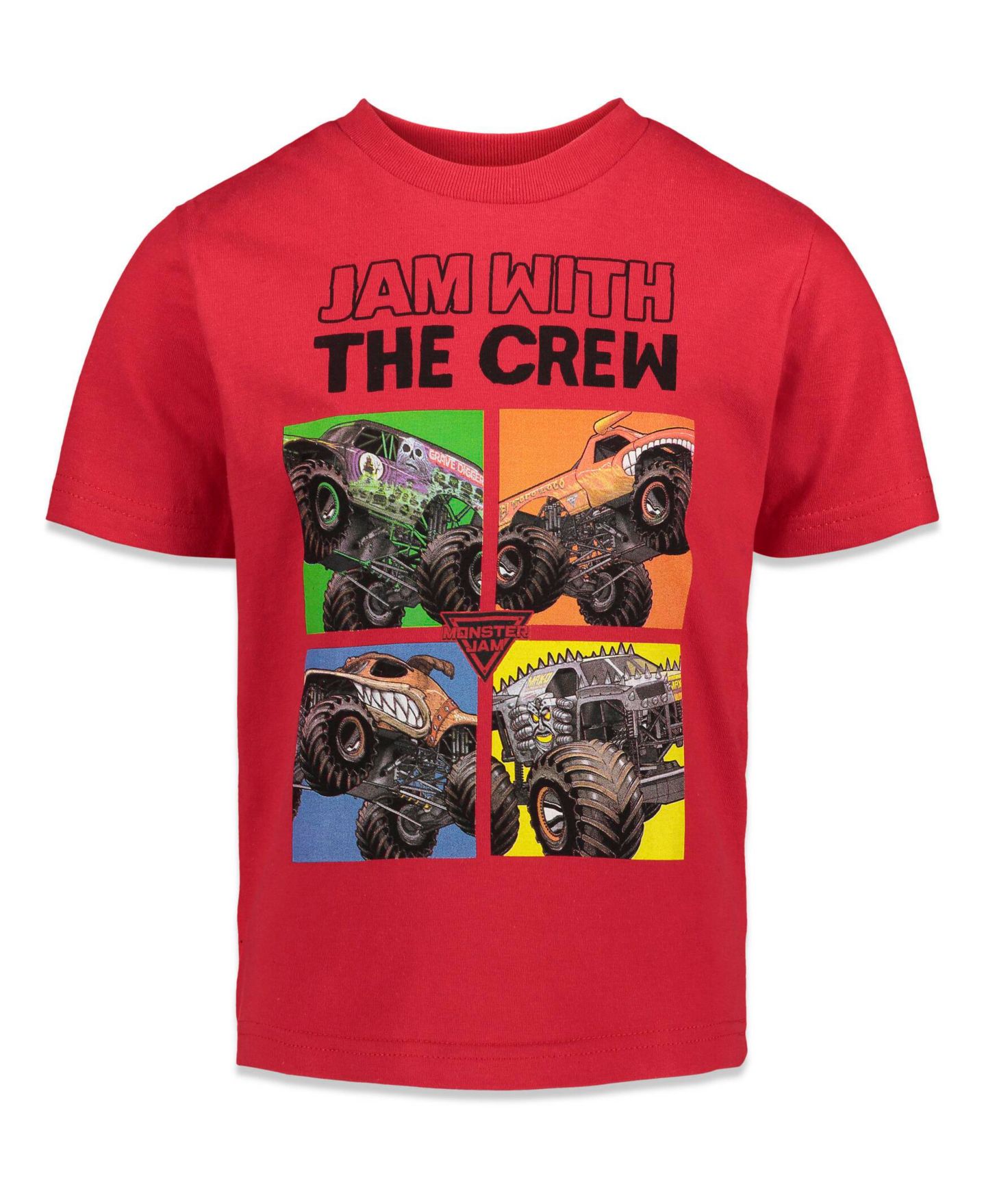 Детские футболки Monster Jam Trucks Boys 3 Pack Graphic T-Shirts Toddler Child, цвет: Чёрный / Красный — фото 4