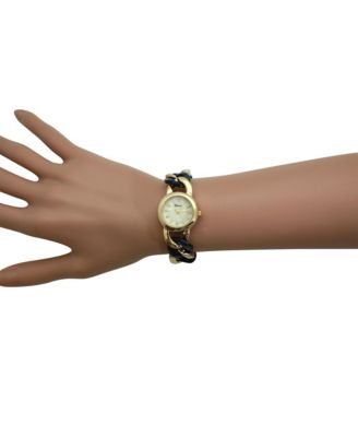 Navy Gold Chain and Tortoise Strap Women Watch