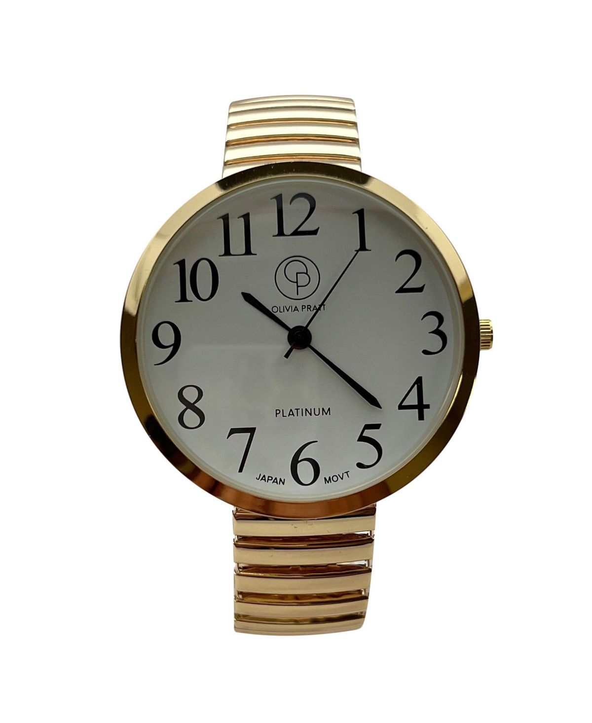 Золотые женские часы с эластичным ремешком и большим циферблатом блестящих цветов