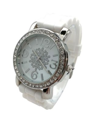 White Merry Christmas Silicone Band Themed Women Watch