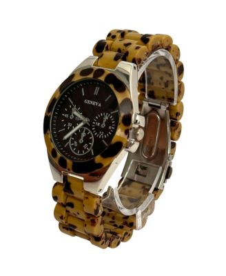 Cheetah Acrylic Band Every Day Women Watch