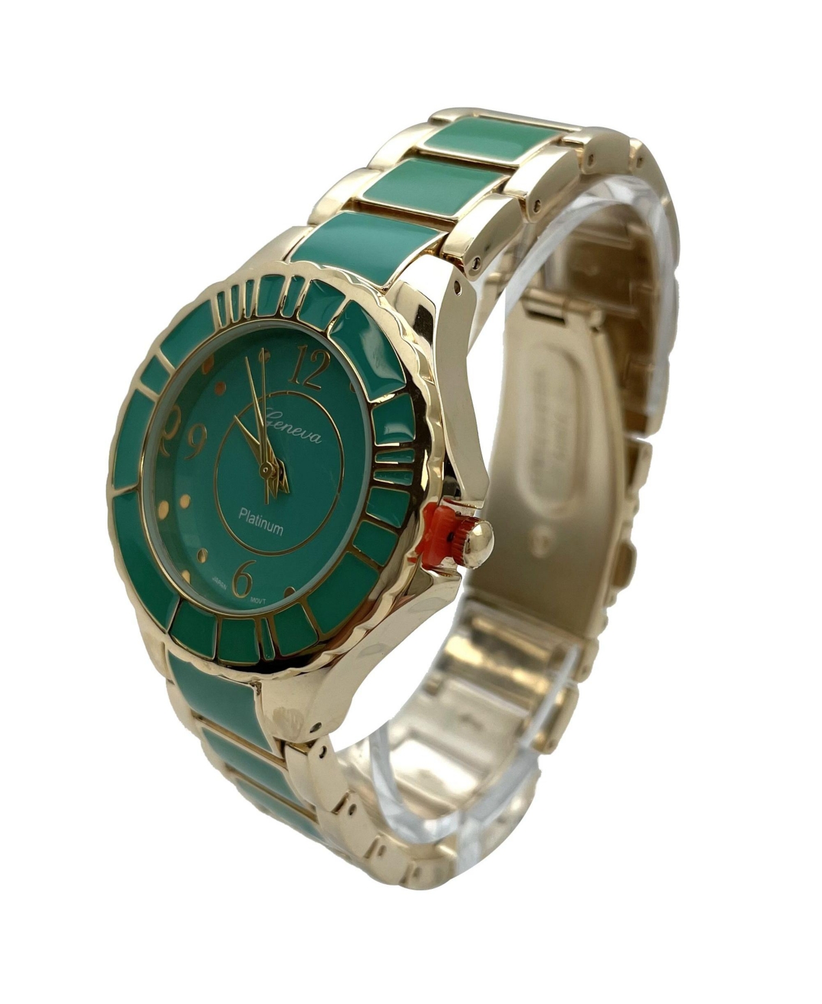 Olivia Pratt Green Two Tone Colorful Gold Women Watch