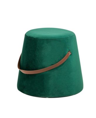 - Green Velvet with Rope Pouf Vintage Style Upholstery Living Room