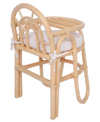 Rattan Baby High Chair Beige Exotic Boho Bedroom