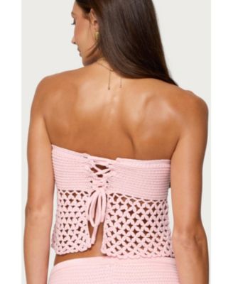 Women's Tahna Flower Strapless Crochet Top