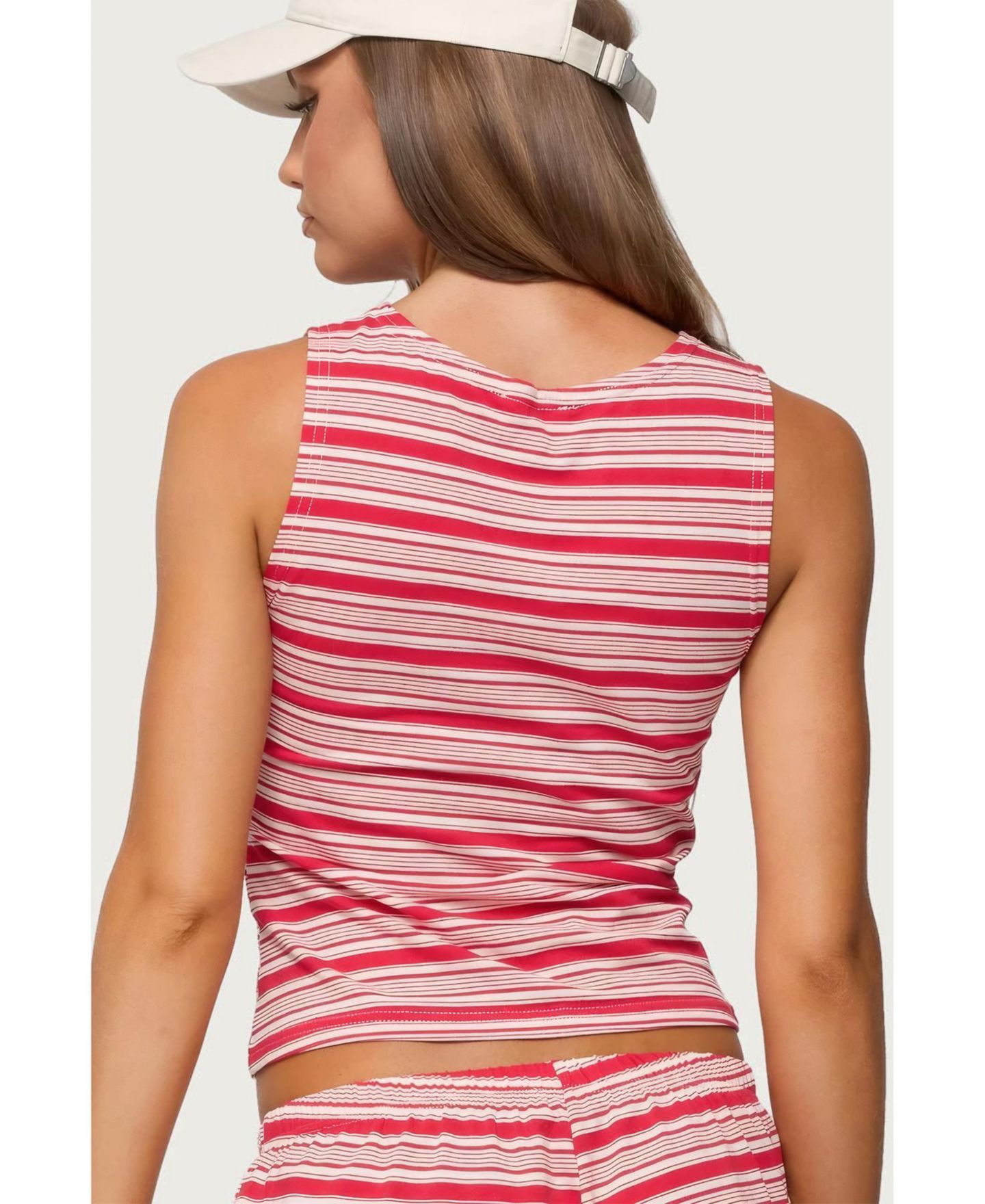 Женский топ Edikted Glennon Striped, цвет: Красный белый — фото 3