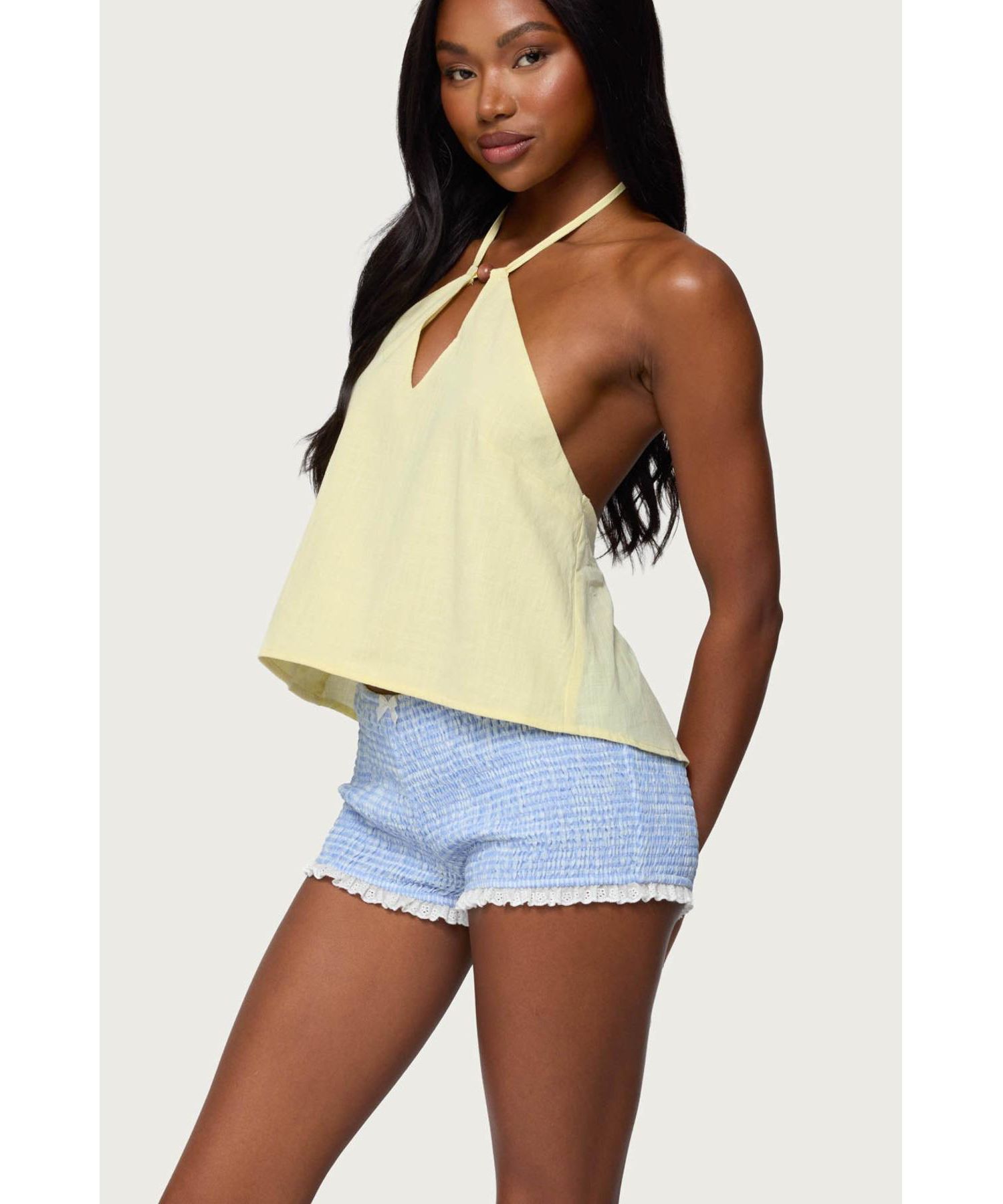 Women's Oliviana Linen Look Halter Top