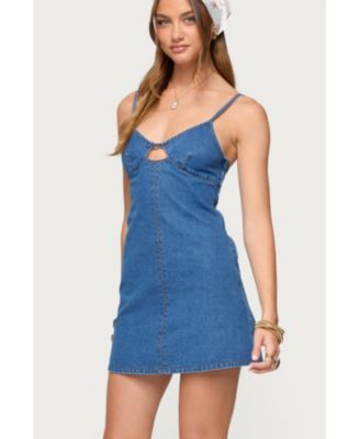 Women's Maleeka Cut Out Denim Mini Dress