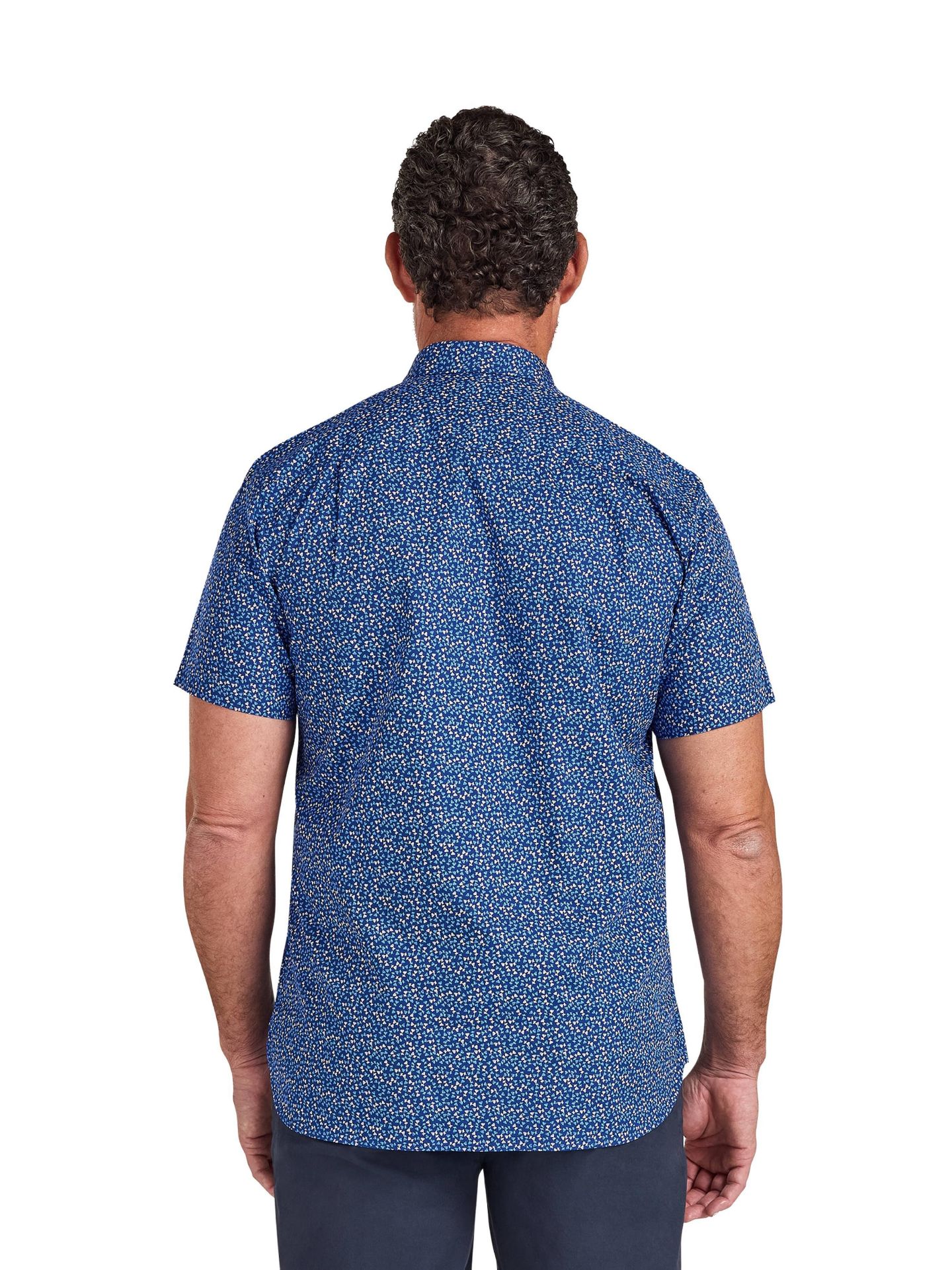 Мужская рубашка Raging Bull Short Sleeve Flower Bud, цвет: Тёмно-синий — фото 3