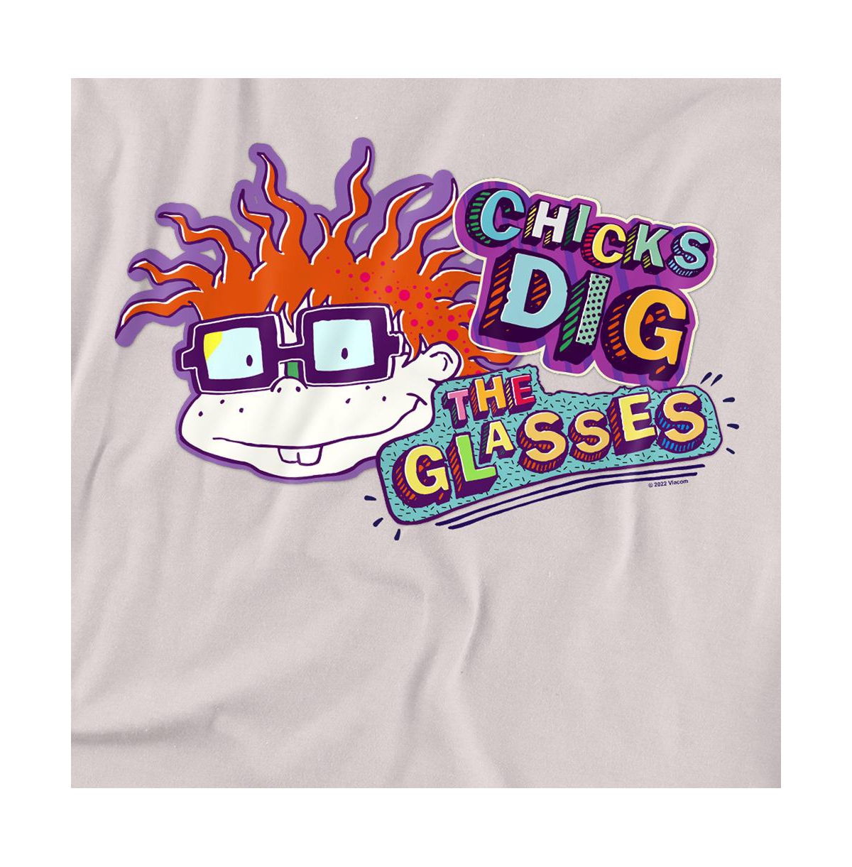 Logovision Men's Rugrats Chicks Dig The Glasses Badge T-Shirt