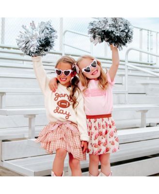 Baby Girls Cheer Pearl Patch Short Sleeve T-Shirt