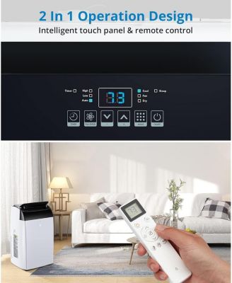 14,000 BTU Portable AC - 3-in-1 Cooling Unit, Remote Control, Quiet Operation, Sleep Mode, 24-Hour Timer, Includes Window Kit, Cools 750 Sq. Ft