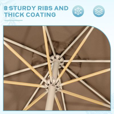 9FT Outdoor Patio Market Umbrella Aluminum Frame with Push Button Tilt Crank and 8 Steel Ribs, UV Protection Waterproof, for Garden Deck Backyard and Pool