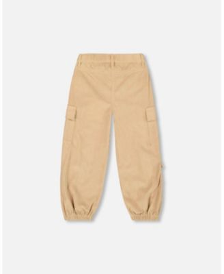 Girl Parachute Corduroy Pants with Cargo Pockets Light Pecan Brown - Toddler|Child