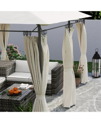 10' x 13' Double Roof Patio Gazebo with Curtains, Dark