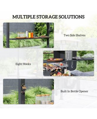 8' x 5' Grill Gazebo, 2-Tier Outdoor BBQ Gazebo,