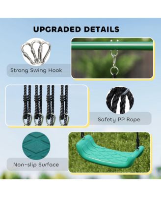 Metal Swing Set with Slide, Heavy Duty Swing Set,