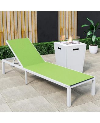 White Aluminum Outdoor Patio Chaise Lounge Chair