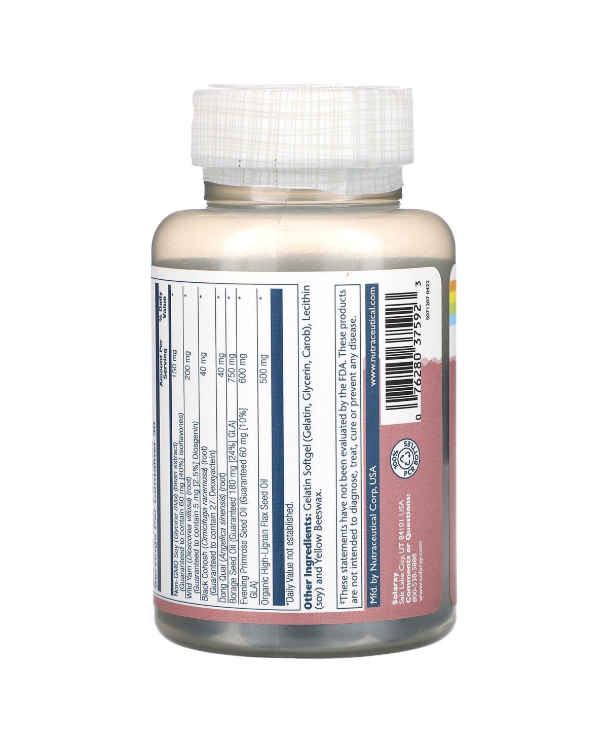 Solaray Phytoestrogen + EFAs with Wild Yam Black Cohosh & Dong Quai
