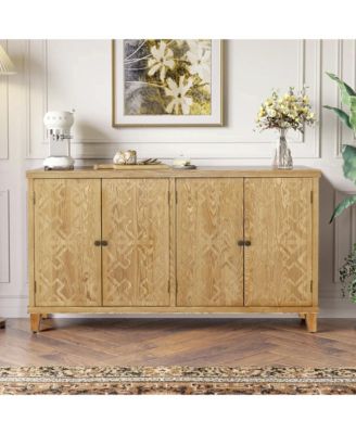 59" Wooden Accent Storage Cabinet with 4 Doors