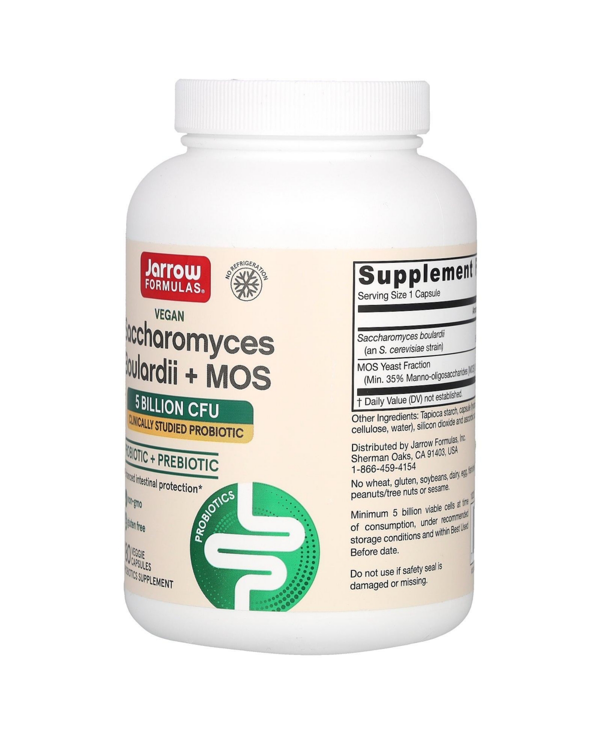 Jarrow Formulas Nutrition Saccharomyces Boulardii + Mos 5 Billion Cfu