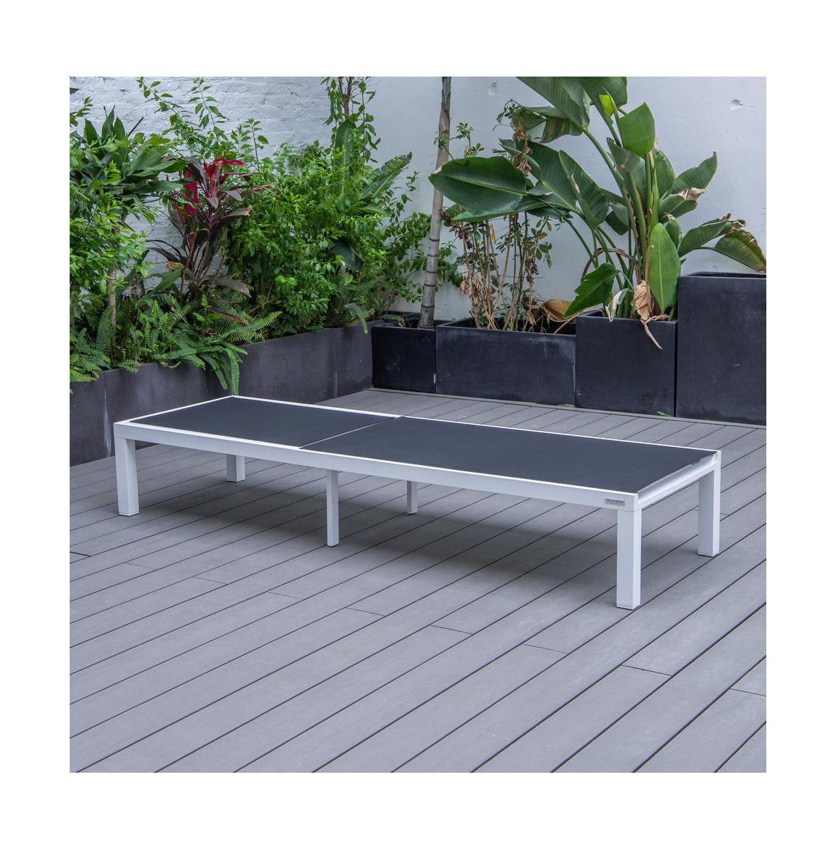 LeisureMod Marlin Patio Chaise Lounge Chair With Aluminum Frame