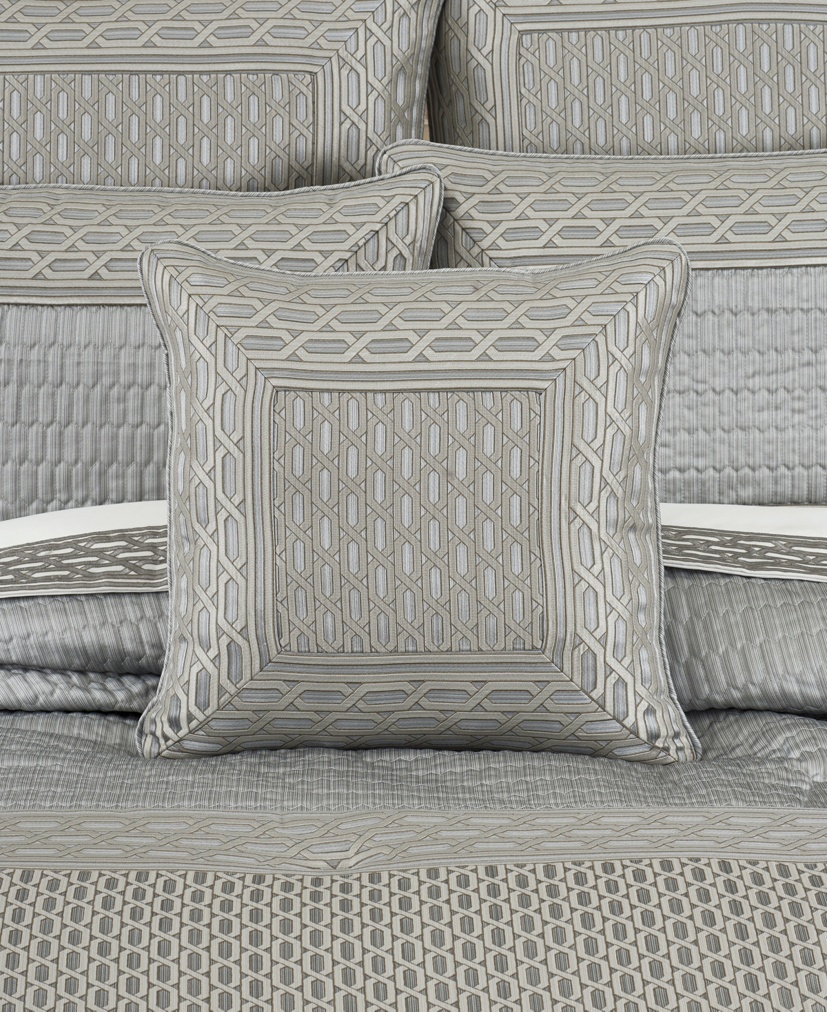 J Queen New York Metropolitan Square Decorative Pillow, 20" X 20" In Gray