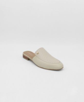 Bond Croc-Embossed Leather Slip-On Mules