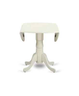 3-Pc Rubberwood Light Sable Linen Upholstery Button-Tufted Back Drop-Leaf Round Table Dining Set