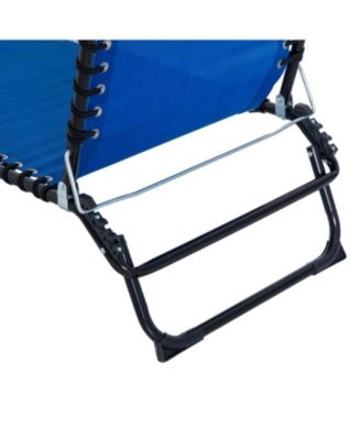 Outdoor Folding Chaise Lounge Chair, Portable Lightweight Reclining Garden Sun Lounger with 4-Position Adjustable Backrest for Patio, Deck, and Poolside, Dark Blue