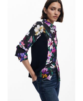 Women's Combined silhouette floral shirt