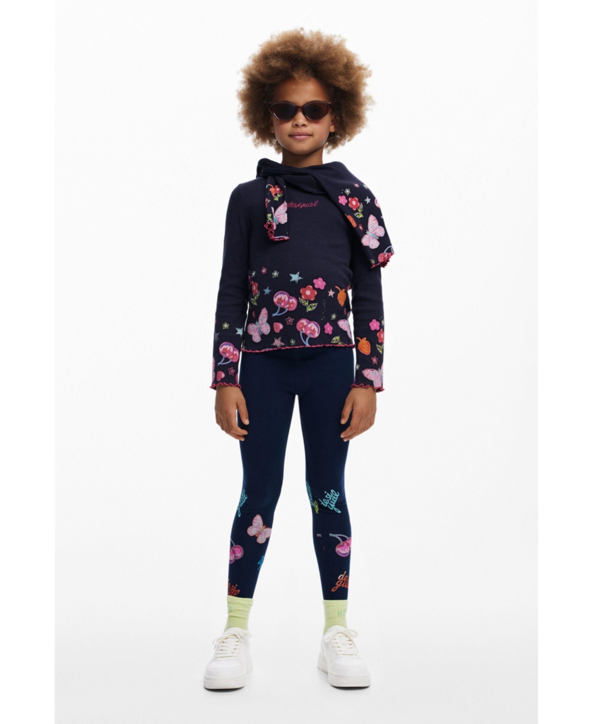 Desigual Girls Girls's Butterfly Leggings In Blue